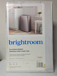 lot 7 image: Motion Wastebasket with Liner - Brightroom Stainless Steel Touchless Kitchen Trash Can, 11.8 Gallon, Silver