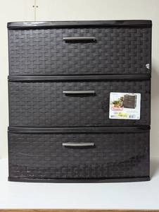 lot 31 image: Sterilite 3 Drawer Wide Weave Tower Plastic, Espresso