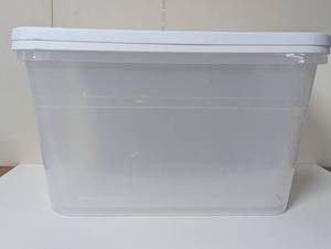 lot 36 image: Set of 2 - 56qt Clear Storage Box with Lid White - Room Essentials Plastic, Portable, Stackable, Snap Closure - Set of 2