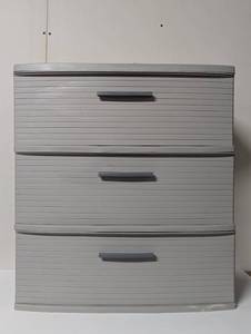 lot 30 image: 3 Drawer Wide Tower Light Gray - Brightroom