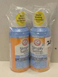 lot 26 image: 2 Pack - Arm & Hammer Simply Saline Daily Care Nasal Mist 4.4ozea