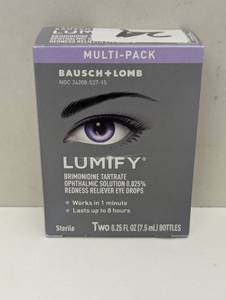 lot 29 image: 2 Pack - Bausch  Lomb Lumify Redness Reliever Eye Drops- 0.25fl ozea