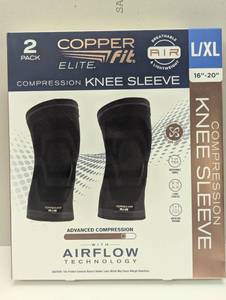 lot 32 image: Copperfit Elite Air Knee Compression Support Knee Sleeve for Joint Pain and Arthritis Relief LXL - 2 Pack
