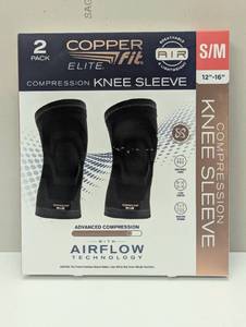 lot 33 image: Copperfit Elite Air Knee Compression Support Knee Sleeve for Joint Pain and Arthritis Relief SM - 2 Pack