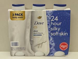 lot 45 image: Dove Original Deep Moisture Skin Body Wash Nourishes Dry Skin 3 Pack 23Oz Each