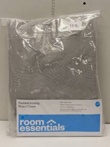 lot 108 image: Wide Ironing Board Cover Gray - Room Essentials Scorch-Resistant, Cotton & Polyester, 50x19.5