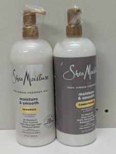 lot 116 image: Shea Moisture 100% Virgin Coconut Oil Moisture and Smooth Shampoo and Conditioner with Rosemary and Vitamin E, For Waves and Curls, 34 fl oz