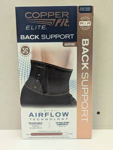 lot 19 image: Copper Fit Elite Air Back Support Brace with Airflow Technology, Adjustable Compression Straps, Double Band, One Size Fits Most