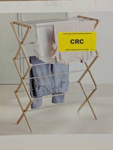 lot 77 image: Rubber Wood and Stainless Steel Drying Rack - Brightroom