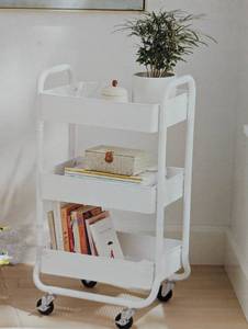 lot 106 image: 3 Tier Metal Utility Cart - Brightroom - White