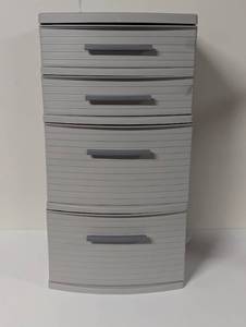 lot 102 image: 4 Drawer Weave Tower Dark Gray - Brightroom