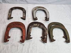 lot 37 image: Various Vintage Steel Horseshoes - No Stakes