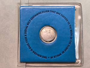 lot 51 image: Limited Edition Apollo 14 Mini-Coin by The Franklin Mint - August 28, 1971 - About 14 wide