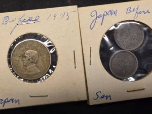 lot 72 image: Believed to be Two Japanese Sen coins and One 1915 Beiyang Yuan coin - Vintage Japanese and Chinese Coins
