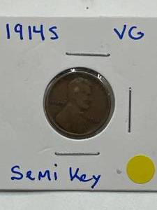 lot 18 image: 1914-S Lincoln Penny (semi key date)