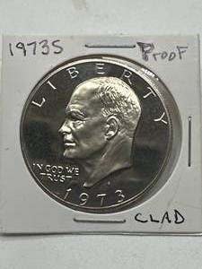 lot 23 image: 1973-S Proof Eisenhower Clad Dollar