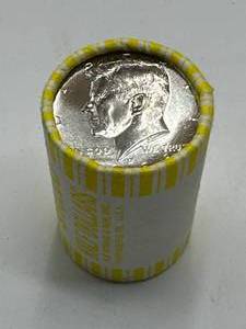 lot 27 image: Unopened $10 Half Dollar Roll (direct from the Fed)