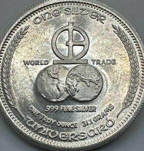 lot 30 image: 1972 1oz .999 Silver World Trade Center Round