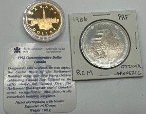 lot 35 image: Lot of 2 Canadian Commemorative Royal Coins