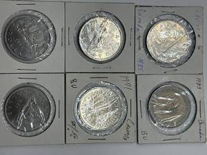 lot 38 image: Lot of 6 Canadian Uncirculated Dollars