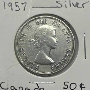 lot 45 image: 1957 Canadian Silver Dollar
