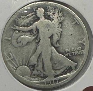 lot 54 image: 1917-S Walking Liberty Half Dollar (better date)