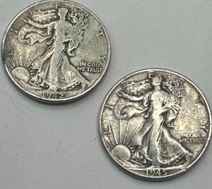 lot 60 image: Lot of 2 Bullion Grade Walking Liberty Half Dollars