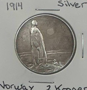 lot 68 image: 1914 Scarce Norway Silver 2 Kroner