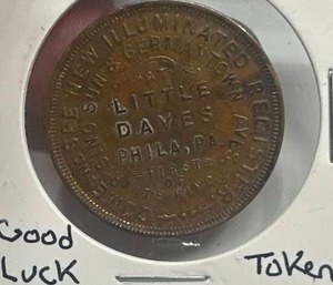 lot 73 image: 1920s Rare Good Luck Token