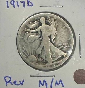 lot 80 image: 1917-D Walking Liberty Half Dollar (better date)