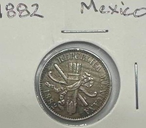 lot 82 image: 1882 Mexico 5 Centavos XF