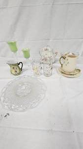 Sugar Dish, Votive Candle Holders, Clover Pattern Dish Set
