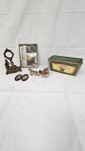 Thermometer, Metal Horse and Buggy, Cast Clock Holder