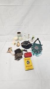 Beaded Purses, Tins, Cast Bell Decoration