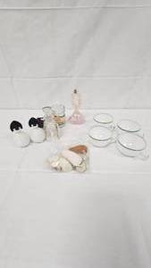 Fenton Sunset Perfume Bottle with Top, and additional perfume bottles