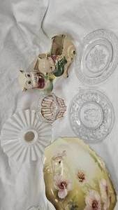 Roosevelt Bear Plate, Vintage Pig Planters and assorted