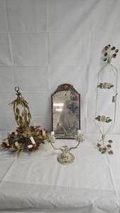 Vintage Mirror(heavy), Candle Chandelier, Wall Sconce(has wires)
