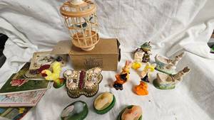 Vintage Birdcage, Holiday Candles, and various items