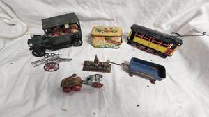 Vintage Tin Toy Lot, Cast Toy Lot