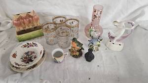 Hand Painted Vase, Hand Painted Glass, and Vintage