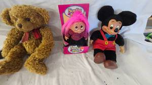 Vintage Mickey Mouse Doll, Teddy Bear, Norfin Kids Doll
