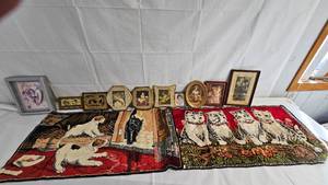 Cat Wall Hanging, Dog Wall Hanging, Vintage Pictures