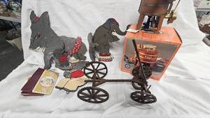 ERTL Maytag Washer Model, vintage wood trailer and Elephant Displays