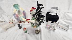 Vintage Ceramic Figurines and Glass 3D Display