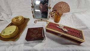 Vintage Mirror, Vanity and Hair Combs