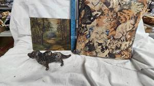 Cast Iron St Bernard Coin Bank, Pillow, Print