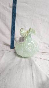 90s Fenton Vase, Mint Green Jadeite