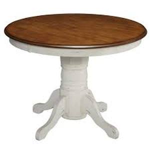 HOMESTYLES French Countryside Oak and Rubbed White Dining Table Customer Returns See Pictures