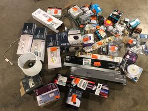 Lot of Assorted Lighting Items  and Hardware Various Models and conditions  Customer Returns See Pictures