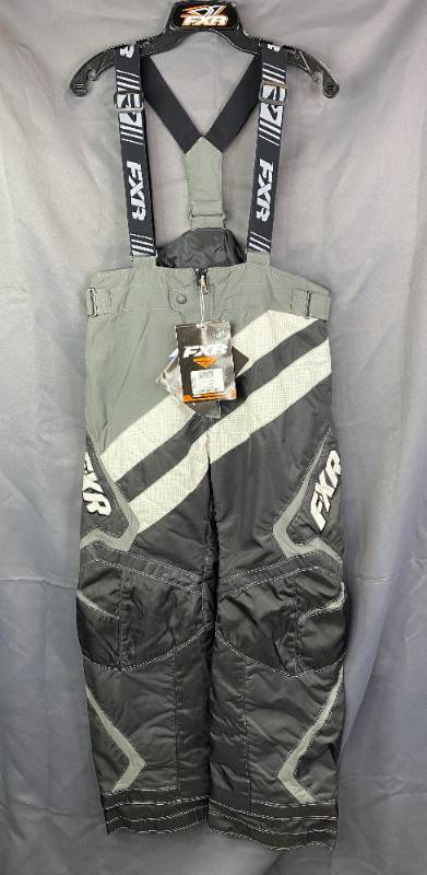 lot 116F image: Brand New FXR Cold Cross Pant Youth Size 14 Black Grey White G